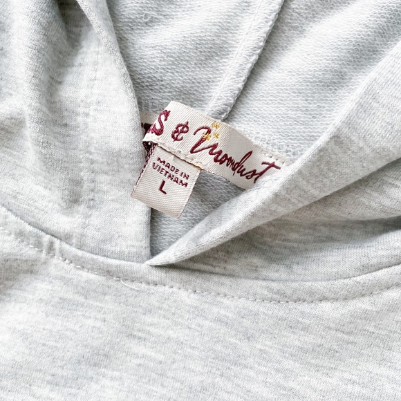 NWT-GYPSIES & MOONDUST Grey Peplum Light Hooded Sweatshirt - Picture 7 of 10